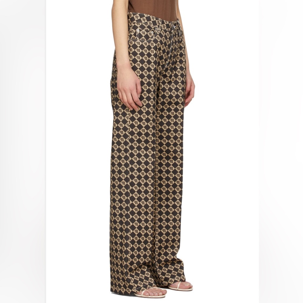 Nanushka Beige & Black Diamond Basma Jeans